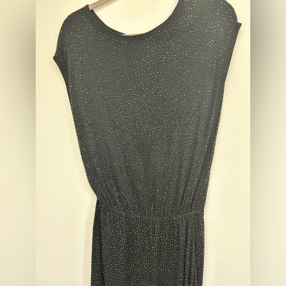 Alice + Olivia Black Crystal Sparkle Dress Size S Silk Lined Wool Blend - Picture 8 of 12